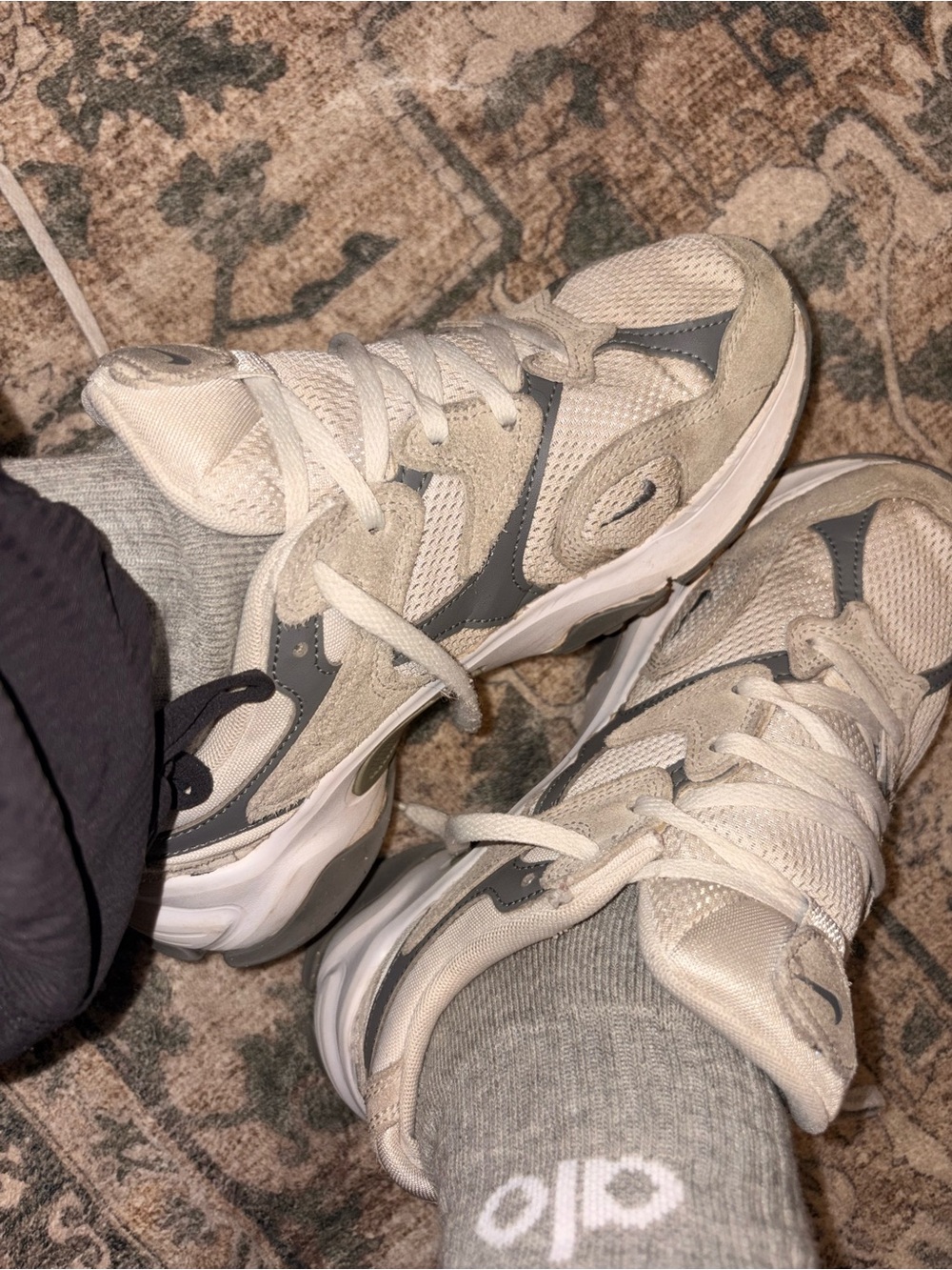 Nike Neutral Gray and Cream Athletic Sneakers